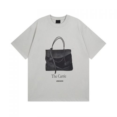 Balenciaga The Carrie Graphic Tee Casual T-Shirt Light Gray