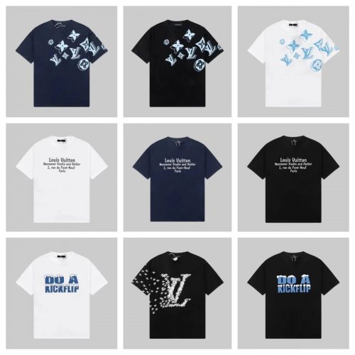 Louis Vuitton LV Graphic Print Cotton T-Shirt Multicolor