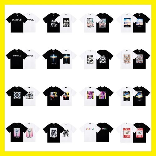Purple Brand Graphic Print Cotton T-Shirt Multicolor