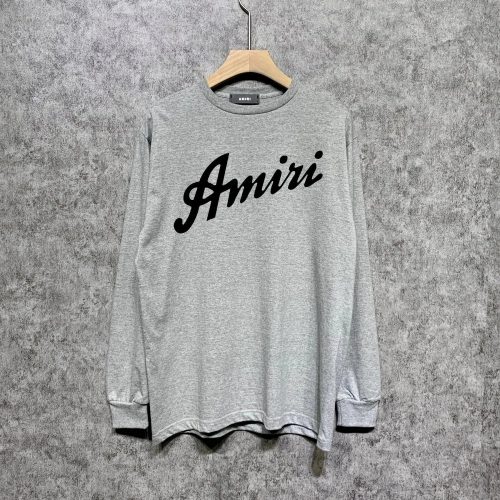 Amiri Core Script Graphic Long Sleeve Shirt Gray