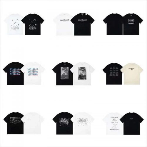 Palm Angels Graphic Print Casual T-Shirts Black and White
