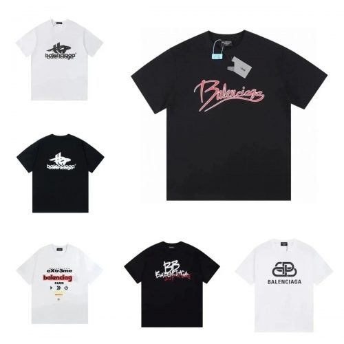 Balenciaga Graphic Print Oversized T-Shirt Multicolor