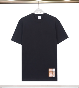 Burberry Check Patch Cotton T-Shirt Black