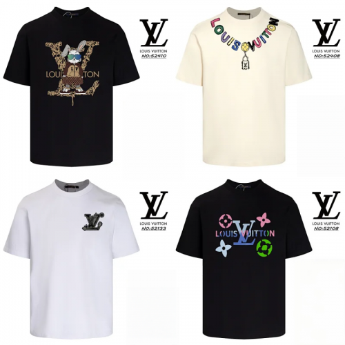 Louis Vuitton LV Graphic Print Cotton T-Shirt Multicolor