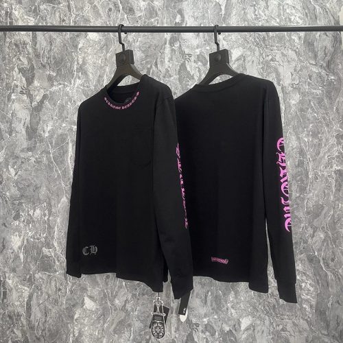 Chrome Hearts Gothic Script Graphic Long Sleeve Shirt Black