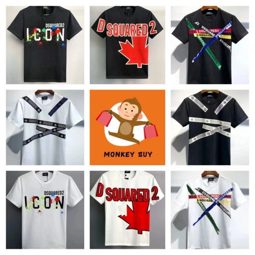 Dsquared2 Graphic Print Cotton T-Shirt Multicolor