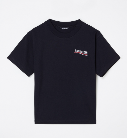 Balenciaga Political Campaign Cotton T-Shirt Black