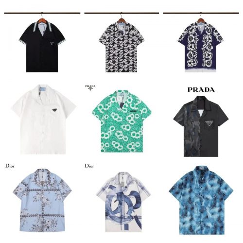Prada Bowling Shirt Printed Casual Hawaiian Shirt Multicolor