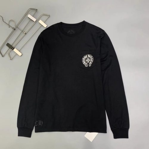 Chrome Hearts Cross Pocket Graphic Long Sleeve Shirt Black
