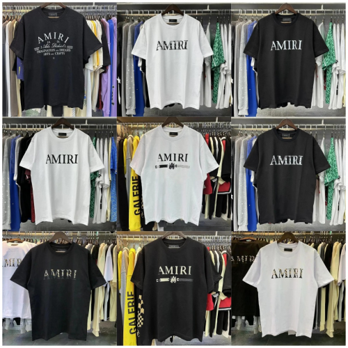 Amiri Graphic Logo Cotton T-Shirt Black and White