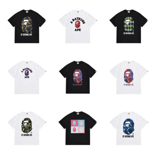 A Bathing Ape BAPE Graphic Print Streetwear T-Shirt Multicolor