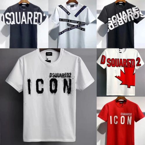 Dsquared2 D2 Graphic Print Cotton T-Shirt Multicolor