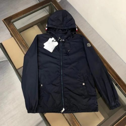 Moncler Lightweight Hooded Windbreaker Jacket Navy
