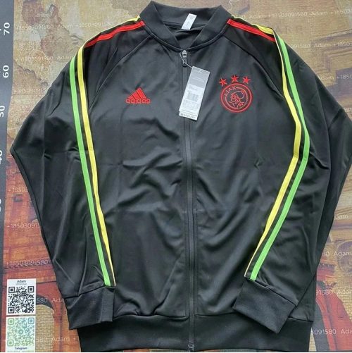 Adidas Ajax Amsterdam Track Jacket Sporty Zip-Up Jacket Black
