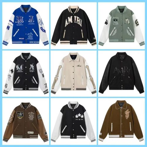 Amiri Varsity Jacket Streetwear Bomber Jacket Multicolor