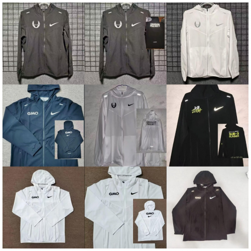 Nike Windrunner lightweight running jacket black and white