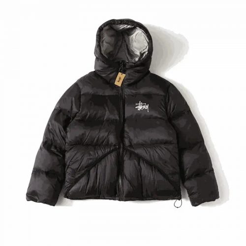 Stussy Puffer Jacket Streetwear Down Jacket Black