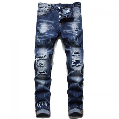 Dsquared2 D2 ICON Distressed Slim Fit Jeans Blue