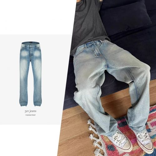 Levi's 501 Vintage Wash Denim Jeans Blue