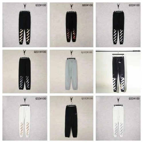 Off-White Diagonal Stripe Casual Joggers Black and White