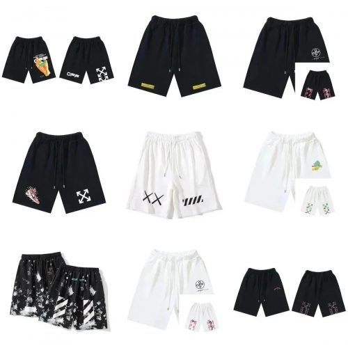 Off-White Graphic Print Streetwear Shorts Multicolor