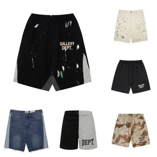Gallery Dept. Paint Splatter and Patchwork Streetwear Shorts Multicolor