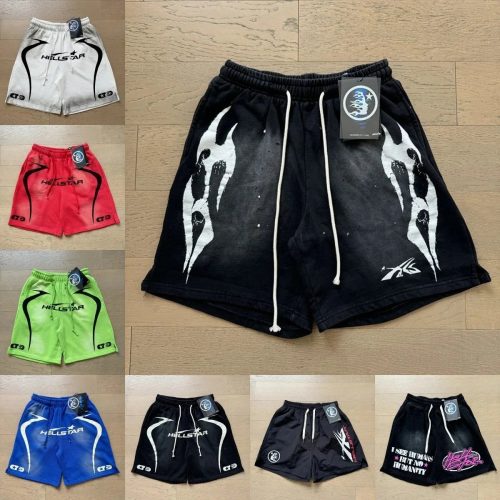 Hellstar Graphic Print Streetwear Shorts Multicolor