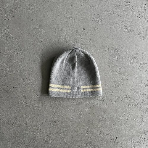 Asics Striped Knit Beanie Gray