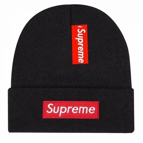 Supreme Box Logo Beanie Streetwear Knit Beanie Black