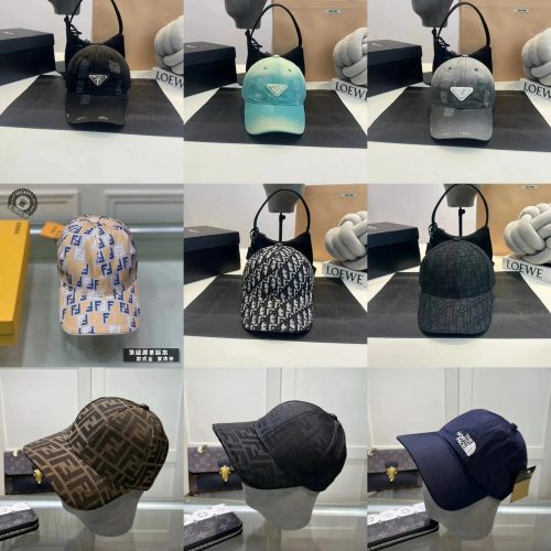 Prada Distressed Logo Baseball Cap Casual Hat Black