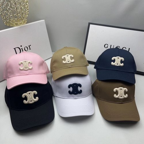 Celine Triomphe Embroidery Baseball Cap Multicolor