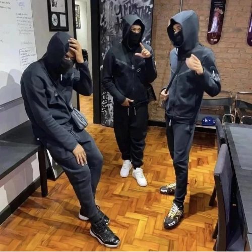 Nike Tech Fleece Streetwear Tracksuit Set Black