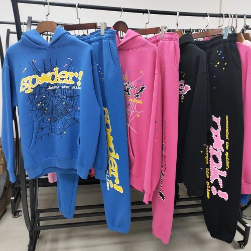 Sp5der Sp5der Web Graphic Streetwear Tracksuit Set Multicolor