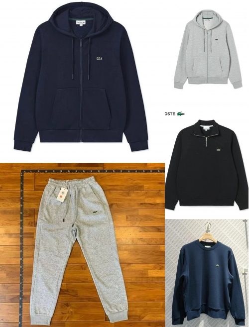 Lacoste Classic Cotton Fleece Casual Sweatshirt and Joggers Set Multicolor