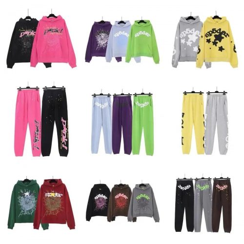 Sp5der Sp5der Graphic Print Streetwear Matching Set Multicolor