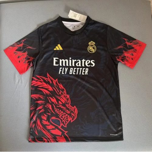Adidas Real Madrid Dragon Special Edition Soccer Jersey Black and Red