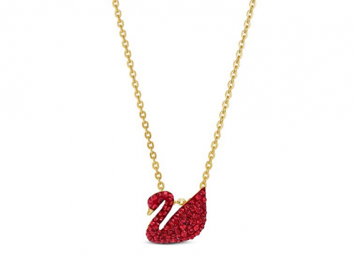 Swarovski Iconic Swan crystal pendant Necklace Red