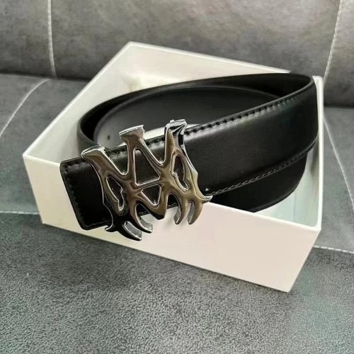 Alexander McQueen AMQ Signature Gothic Buckle Leather Belt Black