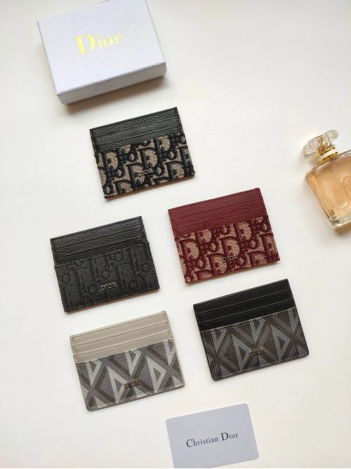 Dior Card Holder Iconic Monogram Leather Accessory Multicolor