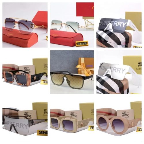 Cartier 3827 Rimless Stylish Sunglasses Gradient Blue