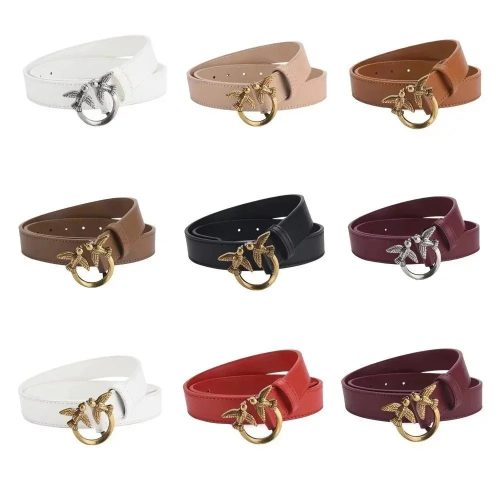 Pinko Love Birds Buckle Leather Belt Multicolor