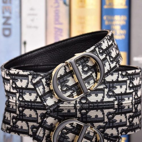 Dior Oblique 30 Montaigne Jacquard Belt Black and Beige