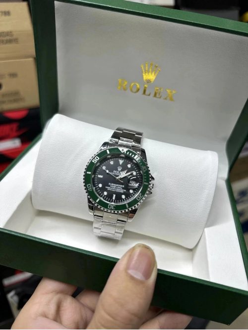 Rolex Submariner Date Luxury Watch Green and Silver