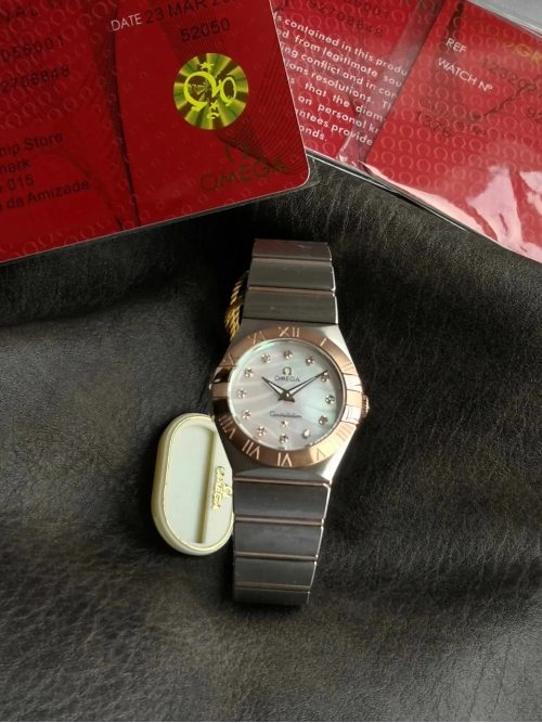 Omega Constellation Luxury Watch Silver and Rose Gold