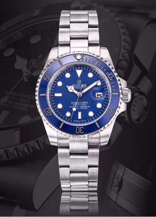 Rolex Submariner Date luxury Watch Blue and Silver