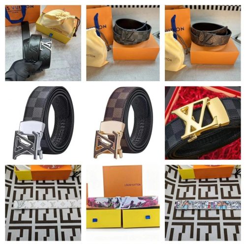 Louis Vuitton LV Initiales Classic Leather Belt Multicolor