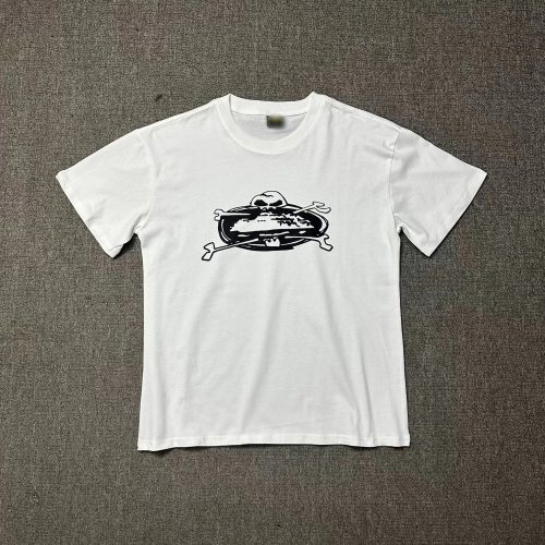Corteiz Skull and Bones Graphic Streetwear T-Shirt White