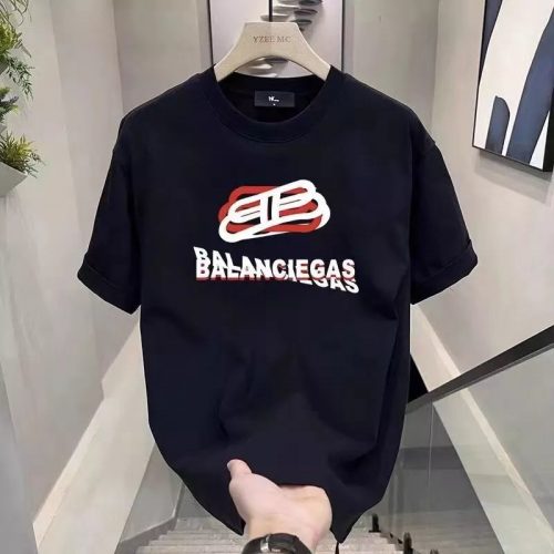 Balenciaga Distorted Logo Print Graphic Tee Black