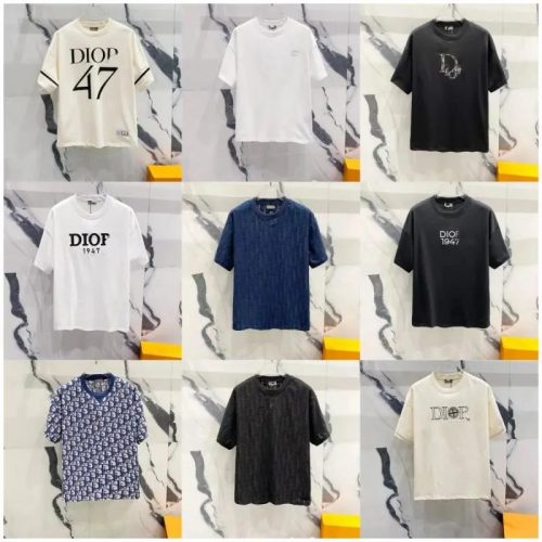Dior 1947 Graphic T-Shirt Casual Cotton Tee White
