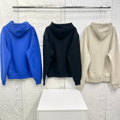 Design Solid Color Pullover Hoodie Blue Black and Beige